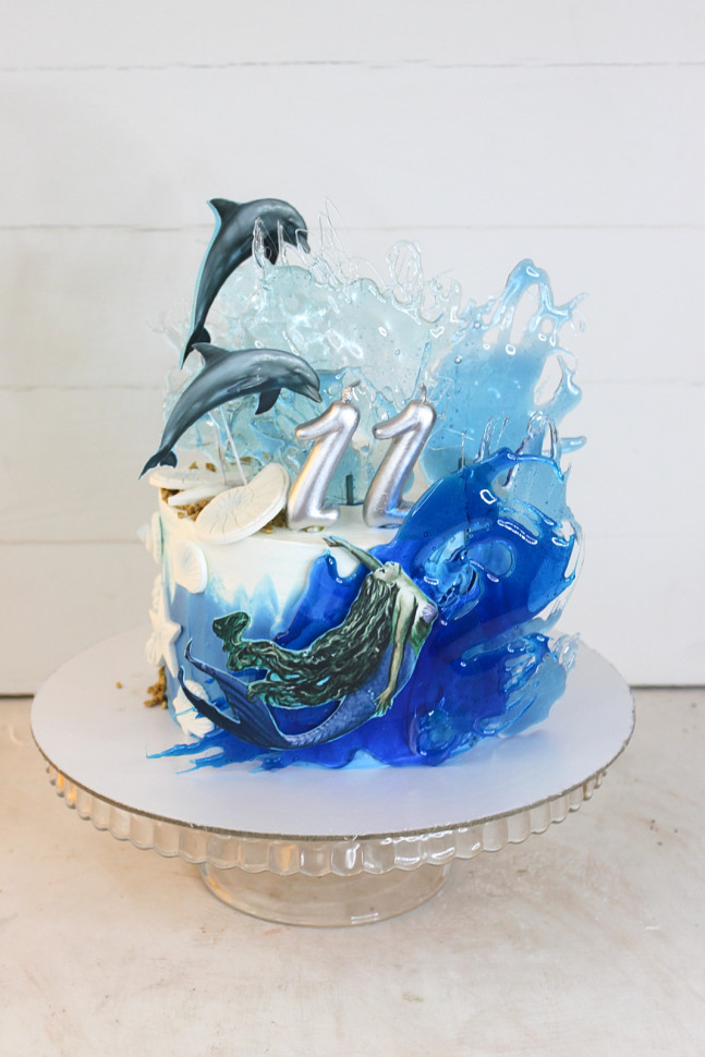 Торт "Дельфин и русалка"