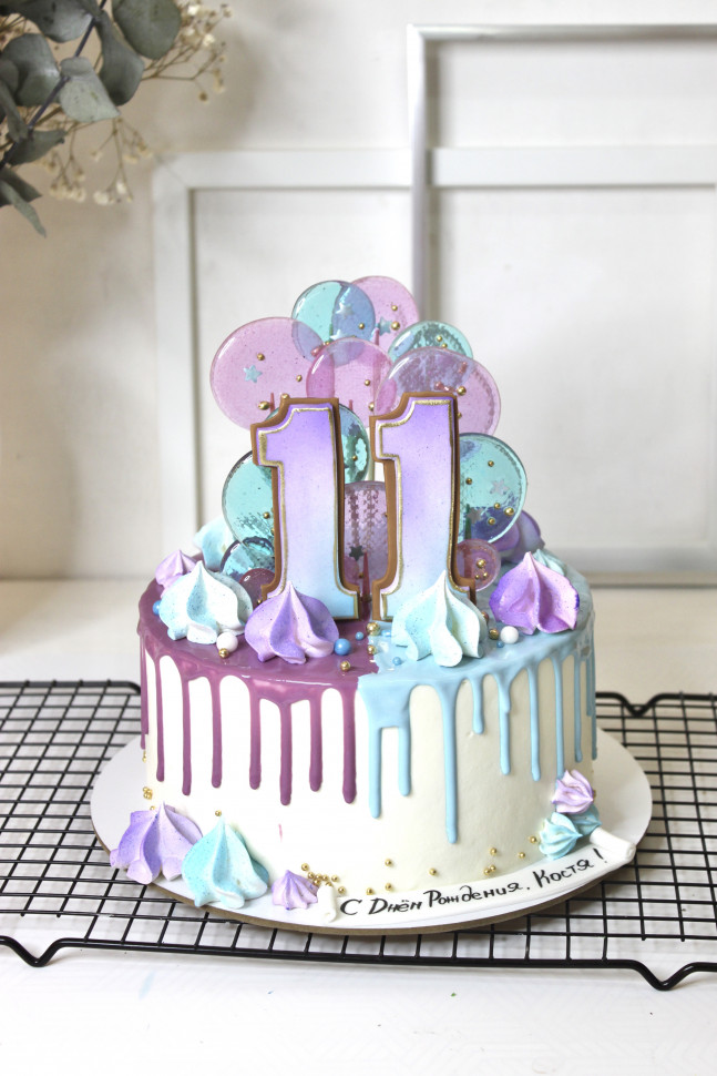 Торт "Фиолетово-бирюзовый"