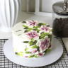 Торт "Цветочная роспись с вафельными цветами"